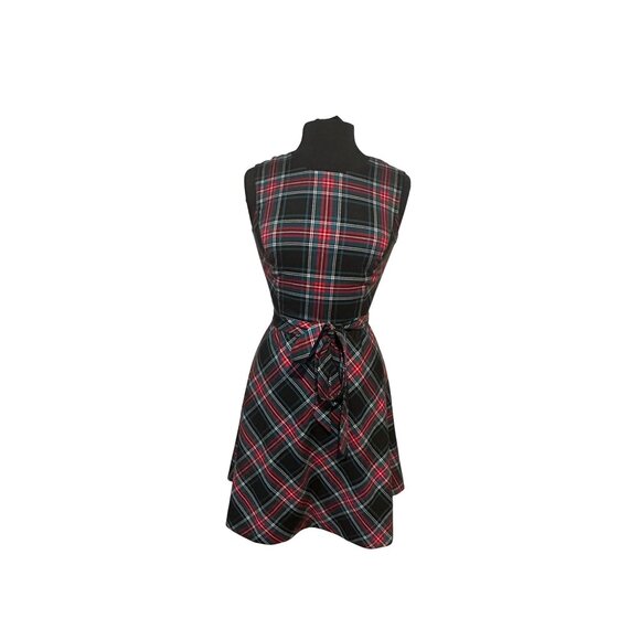Draper James Women’s Size 2 Sleeveless Stewart Tartan Plaid Dress with Waist Tie - Picture 1 of 13